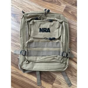 NRA Tan Military Utility Bookbag Backpack NWOT
